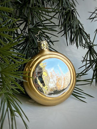 Inge Glas Стеклянная елочная игрушка Часы Безумного Шляпника, размер - 7,5 см