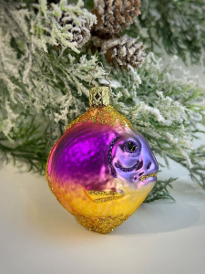 Inge Glas Стеклянная елочная игрушка Королевская рыба, размер - 8 см