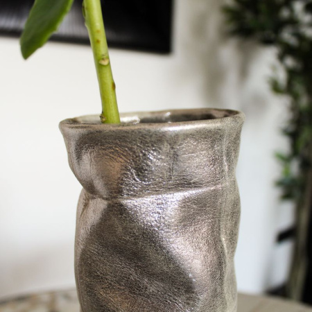 DAAN Design Ваза, 28 см, молочный/серебряный