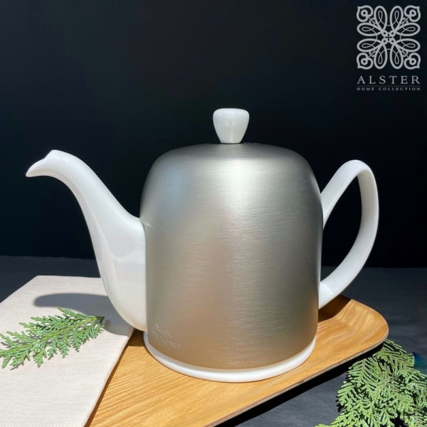 Degrenne Salam Заварочный чайник, объем - 1 л, цвет - белый, крышка - матовый алюминий