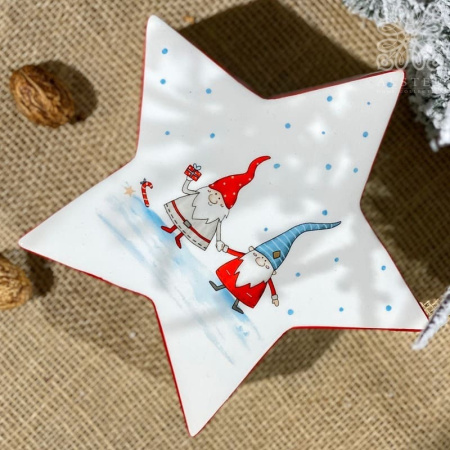 Boltze Viggo Новогодняя банка для печенья (тип 2), 19х8 см, белый/красный