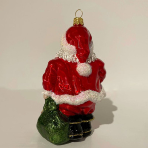 Impuls Стеклянная елочная игрушка Дед Мороз с подарками, высота - 13 см