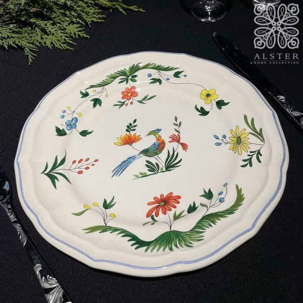 Gien Oiseaux de paradis Тарелка для основного блюда, диаметр - 26 см, цвет - белый, разноцветный