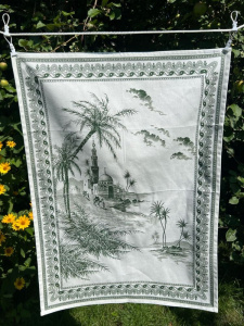 Gien Les Depareillees Кухонное полотенце Вид на Восток, размеры: 50х70 см, цвет - белый, зеленый