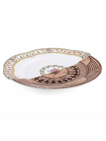 Seletti Hybrid Тарелка для основного блюда Hobyo, диаметр - 27,5 см, цвет - белый, кориичневый