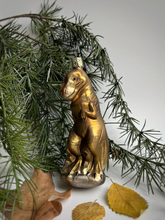 Inge Glas Стеклянная елочная игрушка на прищепке Тиранозавр Рекс, высота - 14 см