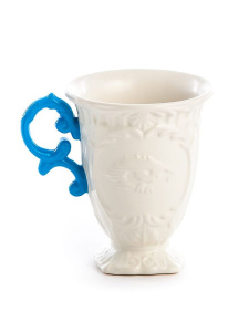 Seletti I-Wares Фарфоровая кружка, размеры: 10х10х11,5h см, цвет - белый, голубой