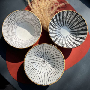 Pomax ALTO Фарфоровая пиала (тип - 1), диаметр - 15,5 см, высота - 7 см, цвет - белый, черный