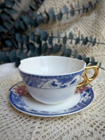 Seletti Hybrid Фарфоровая чайная пара Zenobia, 10,5х10,8х5,7 см, цвет - белый, зеленый, сиреневый