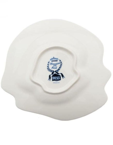 Seletti Classics on Acid Десертная тарелка Glitchy Willow, размеры: 21,4х20,3х2,8 см, белый, синий