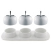 Alessi Dressed Набор для подачи варенья, орешков, меда, размеры: 20,5х8х6,5h см, цвет - белый, сталь