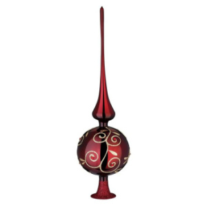 Inge Glas Стеклянная елочная Пика с кристаллами Swarowski, высота - 36 см, цвет - бордовый