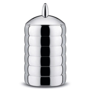 Alessi Kalisto 2 Металлическая емкость для хранения сыпучих продуктов, размеры: 11х11х21h см, сталь
