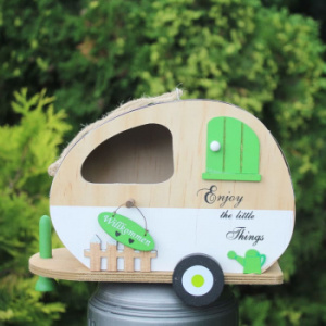 Boltze Деревянный скворечник, 17 см, бело- зеленый