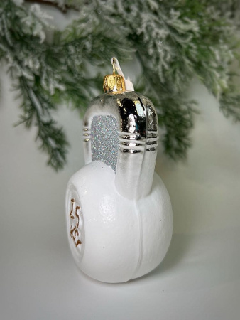 Kruzel Стеклянная елочная игрушка ручной работы Гиря 25 кг - 11 см