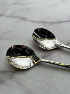 Degrenne Fuse Mirror Набор из 2 сервировочных ложек для салата, 26 см, цвет - хром