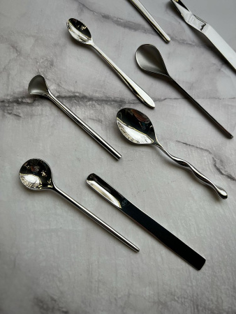Alessi Il Caffe Набор из 8 кофейных ложек, нержавеющая сталь с зеркальной полировкой
