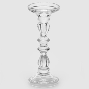 EDG Стеклянный подсвечник, диаметр - 10 см, высота - 25 см, цвет - прозрачный
