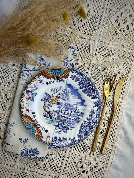 Seletti Hybrid Десертная тарелка Valdrada, диаметр - 20 см, цвет - белый, синий, красный