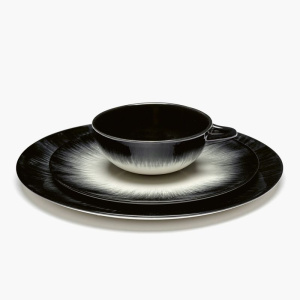 Serax De Набор из 2 фарфоровых чайных пар, объем - 200 мл, цвет - черный, белый