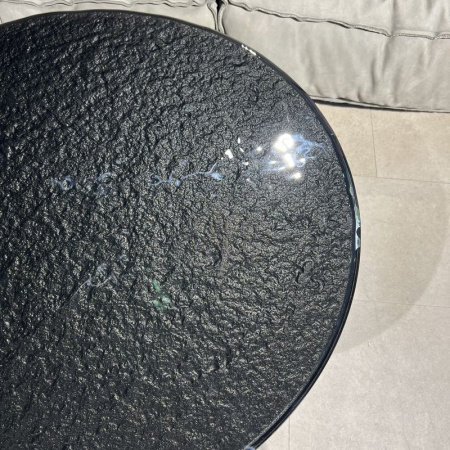 Fiam Lakes 70 Журнальный столик со стеклянной столешницей, размеры: 70 х 70 х 45h см, черный