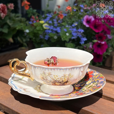 Seletti Hybrid Фарфоровая чайная пара Kannauj, 10,5х10,8х5,7 см, белый, черный, красный