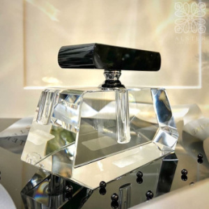 Abhika Beverly Стеклянная бутыль для парфюма, 13х5х8 см, прозрачный/черный