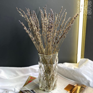 ShiShi Стеклянная ваза с металлическим декором, высота - 18,5 см, прозрачный