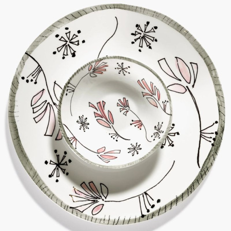 Serax Marni Midnight Flowers Набор из 2-х обеденных тарелок с рисунком Fiore Rosa MF, 28 см