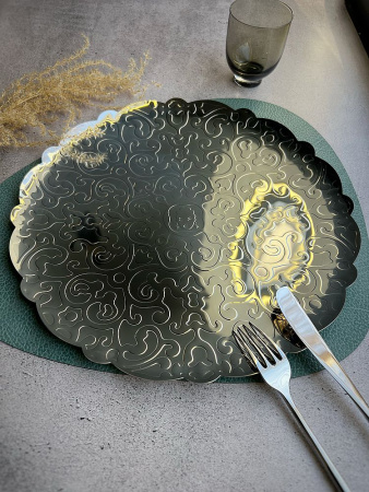 Alessi Dressed Металлический поднос с фактурным узором, диаметр - 35 см, нержавеющая сталь