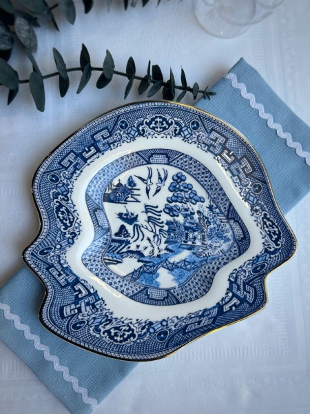 Seletti Classics on Acid Десертная тарелка Glitchy Willow, размеры: 21,4х20,3х2,8 см, белый, синий