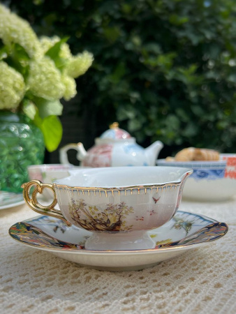 Seletti Hybrid Фарфоровая чайная пара Kannauj, 10,5х10,8х5,7 см, белый, черный, красный