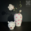 Seletti Le Canopie Декоративная ваза с крышкой Lula, размеры: 17,5х17,5х36,5 см, белый, розовый
