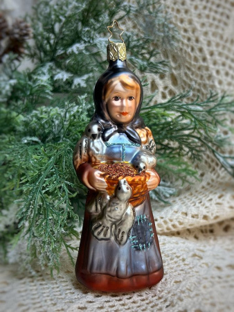 Inge Glas Стеклянная елочная игрушка Золушка, размер - 14,5 см