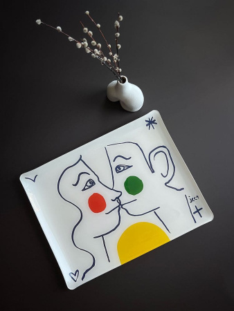 Gien L'Archipel Sentimental Акриловый сервировочный поднос, размеры: 46,4х36,4 см