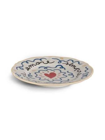 Bitossi Home Passion Fruit Тарелка для канапе или хлеба с декором Cuore (Сердце), диаметр - 16,5 см