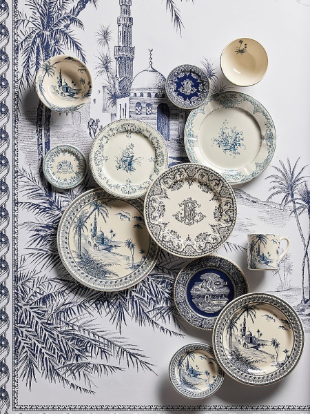 Gien Les Depareillees Тарелка для канапе с рисунком Vues d’Orient (Вид на Восток), диаметр - 16,5 см