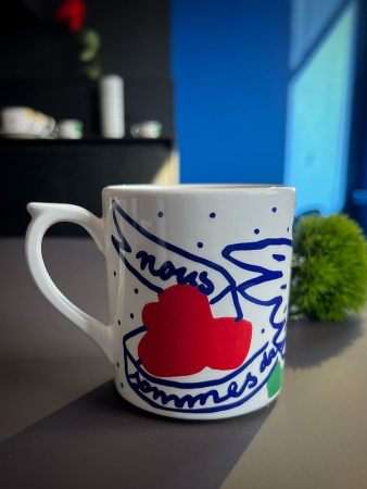 Gien L'Archipel Sentimental Кружка с рисунком Visage (Лицо), объем - 255 мл, высота - 9,5 см