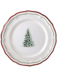 Gien Filet Noel Тарелка для основного блюда, диаметр - 26 см, цвет - белый, зеленый, красный