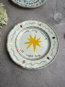 Bitossi Home Passion Fruit Тарелка для канапе или хлеба с декором Stella (звезда), диаметр - 16,5 см