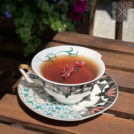Seletti Hybrid Фарфоровая чайная пара Aspero, размеры: 10,5х10,8х5,7h см, белый, зеленый, черный