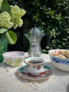Seletti Hybrid Chucuito Фарфоровая кофейная пара для эспрессо, цвет - коричневый, изумрудный