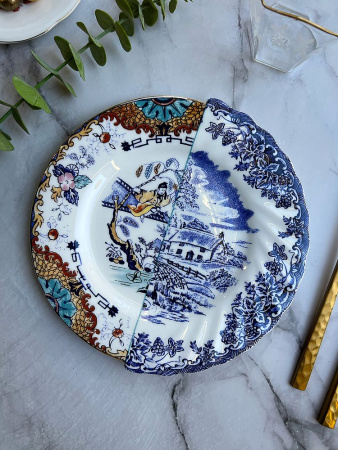 Seletti Hybrid Десертная тарелка Valdrada, диаметр - 20 см, цвет - белый, синий, красный