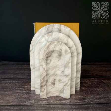 Goodwill Набор из 2-х держателей для книг, 20,5 см, белый/серый