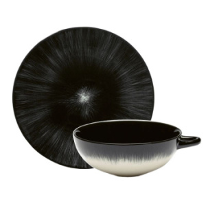 Serax De Набор из 2 фарфоровых чайных пар, объем - 200 мл, цвет - черный, белый