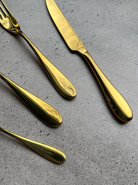 Degrenne Onde Gold Набор столовых приборов на 6 персон из 24 предметов, цвет - золотой