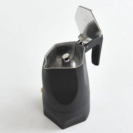Alessi Ossidiana Гейзерная кофеварка на 3 чашки эспрессо, объем - 150 мл, цвет - черный матовый