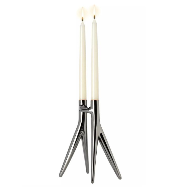 Kartell Abbracciaio Подсвечник, 20х11х25h см, цвет - графитовый блестящий металл