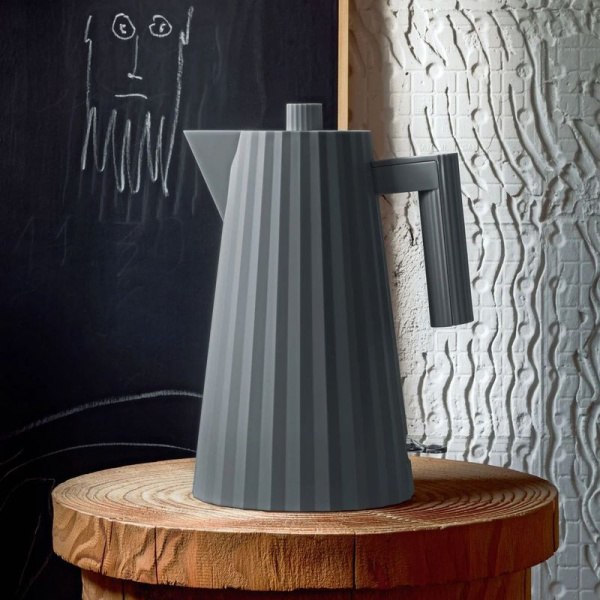 Alessi Plisse Электрический чайник, объем - 1,7 л, цвет - серый матовый