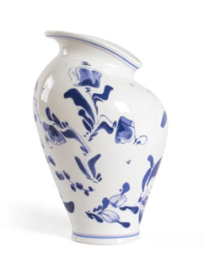 Seletti Classics on Acid Фарфоровая ваза Floral Delft, размеры: 19х19,5х30 h см, цвет - белый, синий